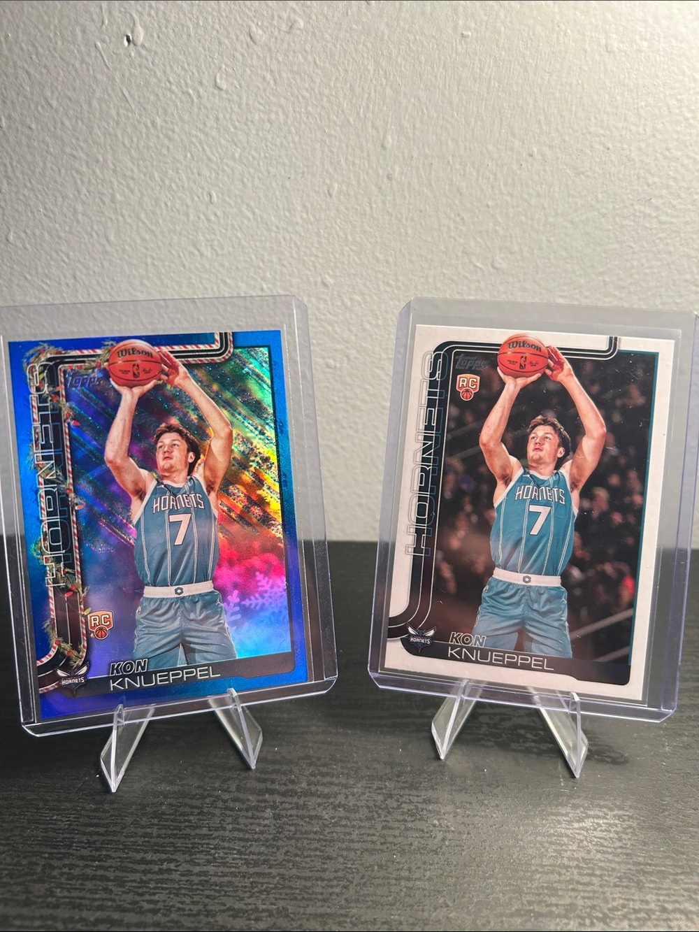 Topps Kon Kueppel Charlotte Hornets NBA Rookie Card Blue Metallic Glitter